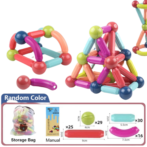 Blocos de Brinquedo Magnéticos - Bolas Magnéticas Educacionais