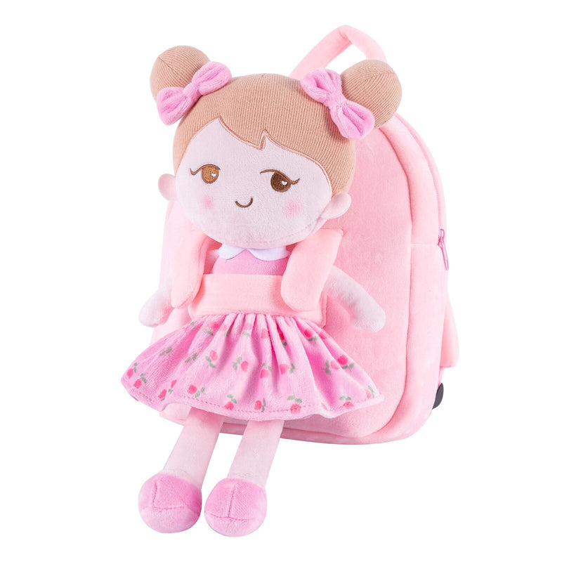 Mochila infantil De Pelúcia + Boneca De Pano Fofa